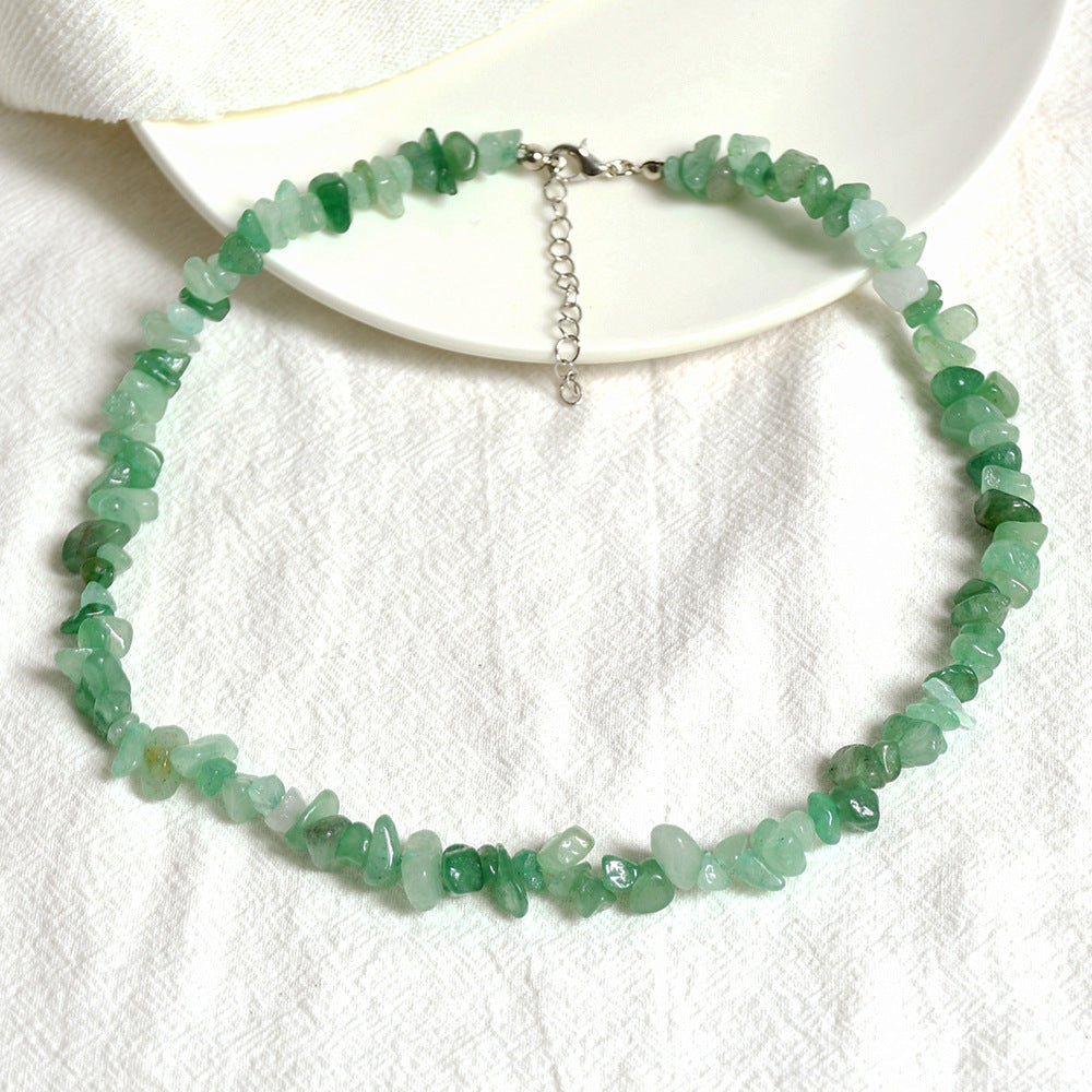 Wholesale Summer beach wind color crystal gravel necklace
